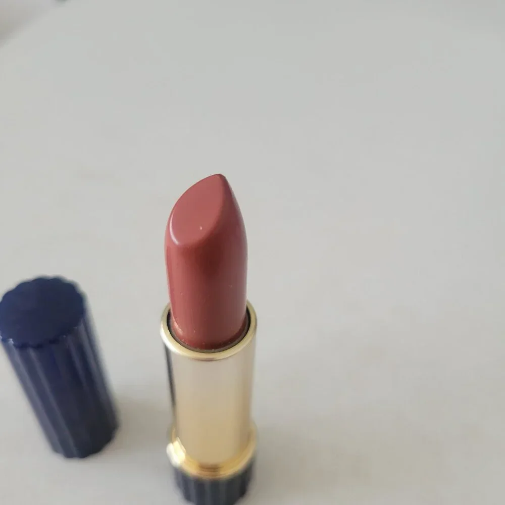 Estee Lauder All Day Lipstick Bronze Creme Full Size Blue Ribbed Case New